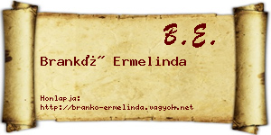Brankó Ermelinda névjegykártya